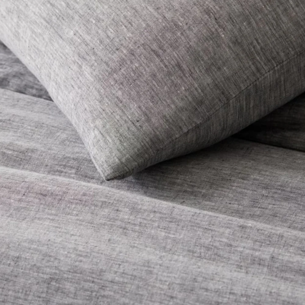 ❤️BUY 2 GET 1 FREE  West Elf European Flax Linen Duvet Cover Color,Slate Melange